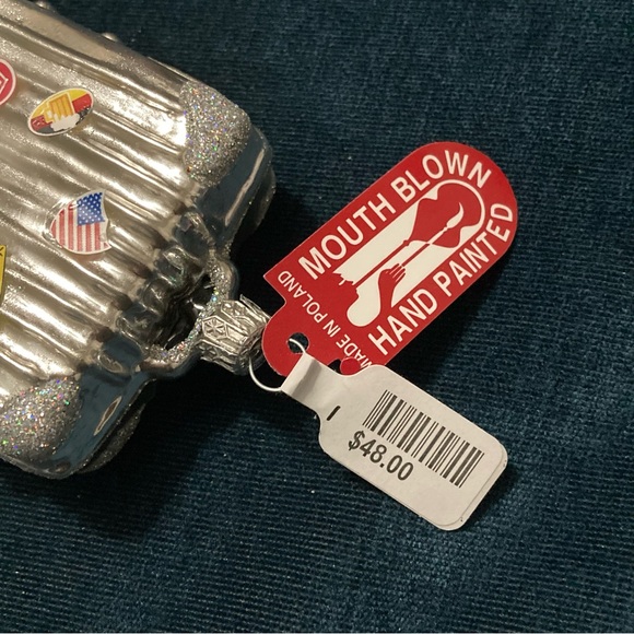 Anthropologie Jetsetter Suitcase Glass Ornament NWT - Picture 8 of 9